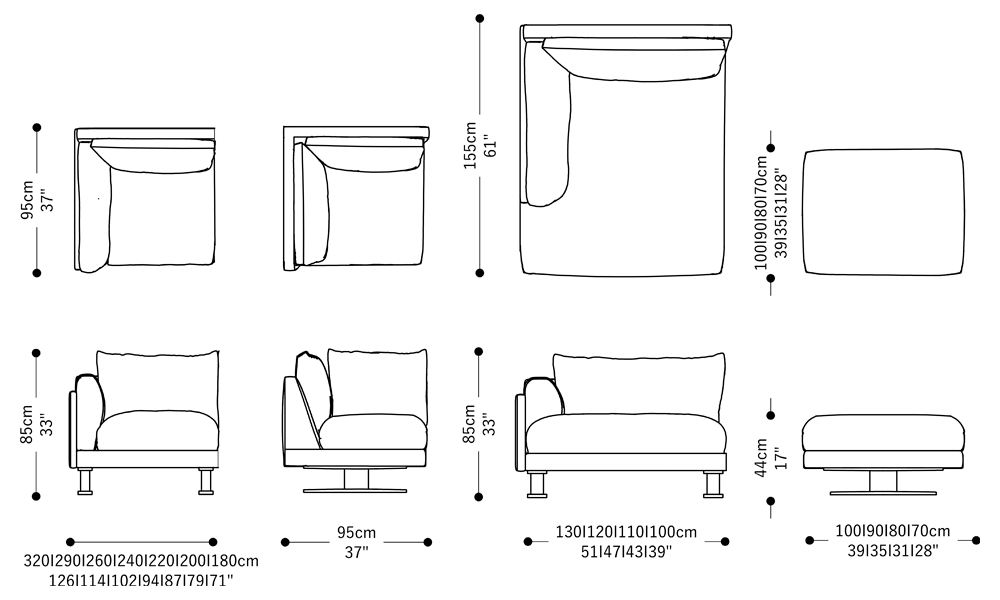 Image of the complete dimensions of the product